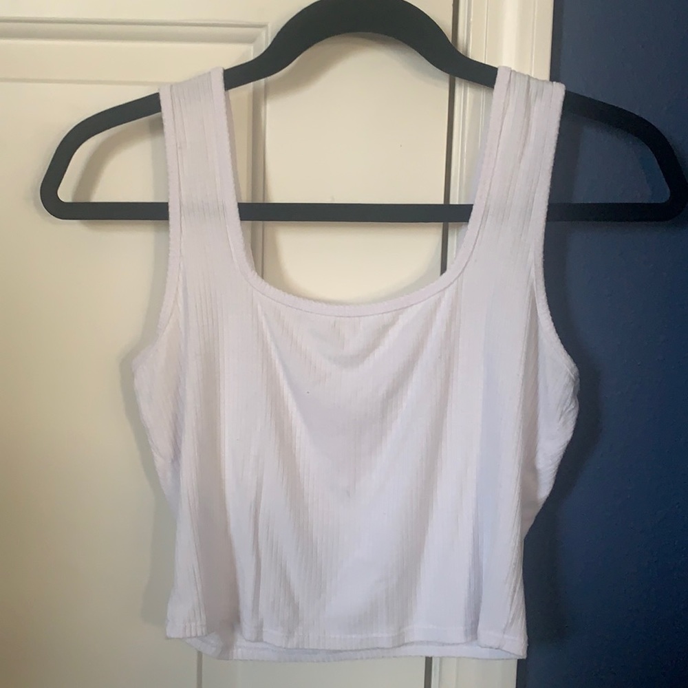 White Bozzolo cropped tank top